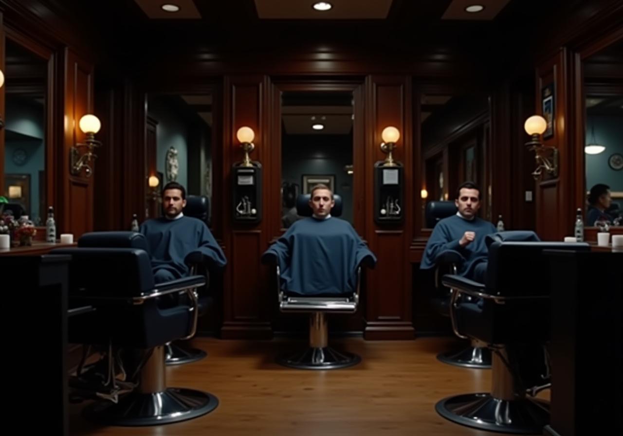 Interno elegante Marineluxe Barbers